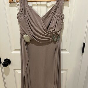 Elegant Taupe special occasion dress